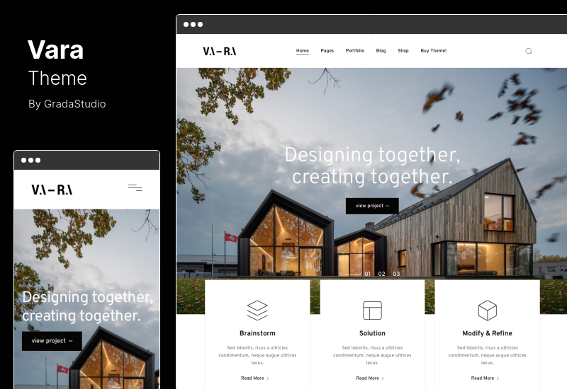 ธีม Vara - ธีม WordPress สถาปัตยกรรม