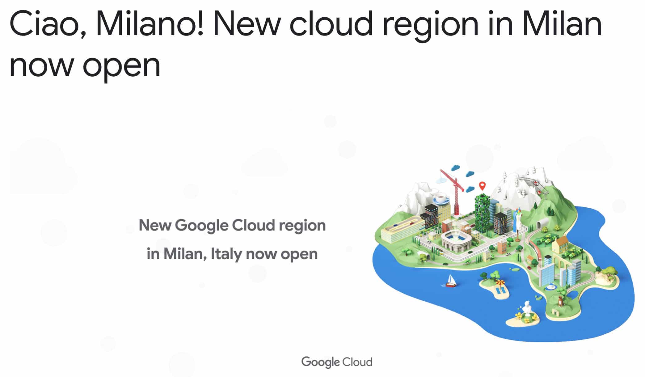 在米兰开设 Google Cloud Region。