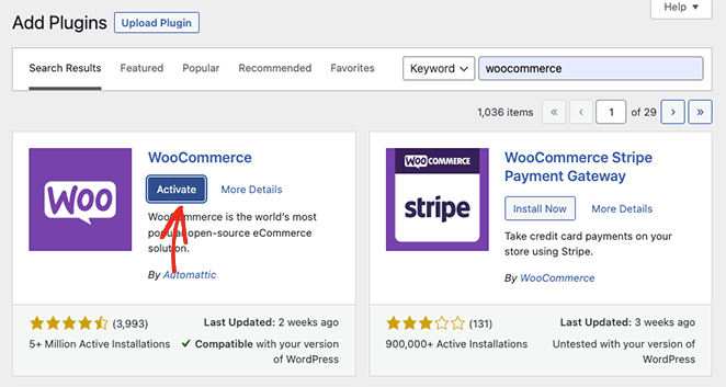 Activate WooCommerce