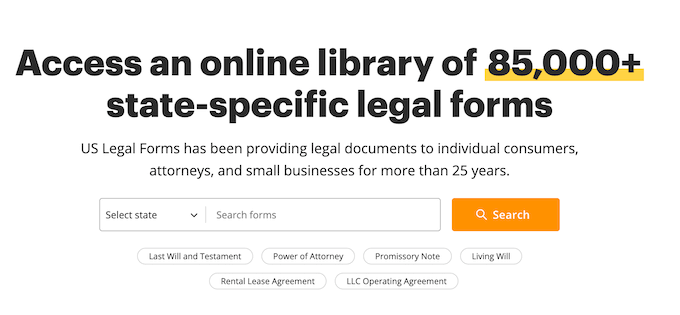 O site USLegalForms