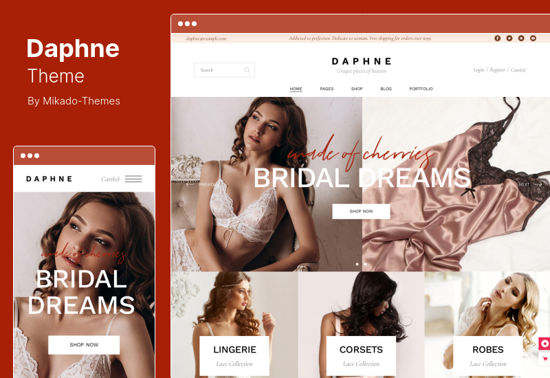 Daphne Theme - ธีมร้านชุดชั้นใน WooCommerce