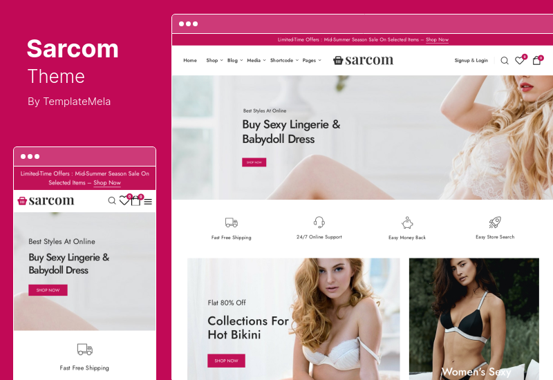 ธีม Sarcom - ธีมแฟชั่น WooCommerce