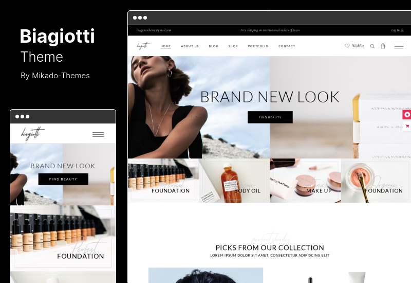 ธีม Biagiotti - ธีมร้านค้าความงามและเครื่องสำอาง WooCommerce