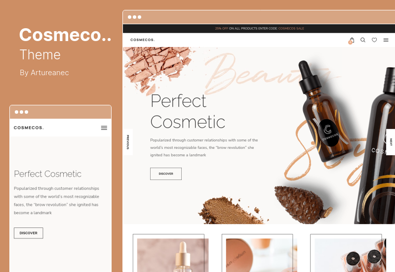 ธีม Cosmecos - ธีมเครื่องสำอางและน้ำหอม WooCommerce