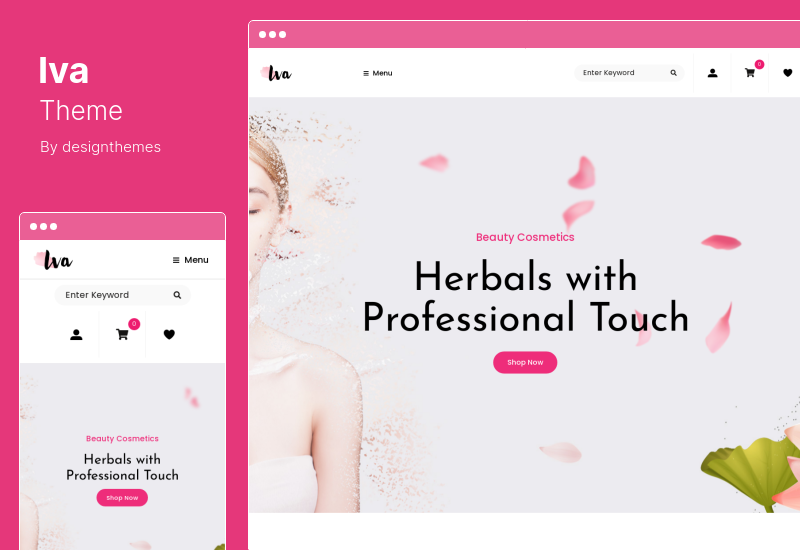 ธีม Iva - ธีม WordPress ของร้านเครื่องสำอางเพื่อความงาม