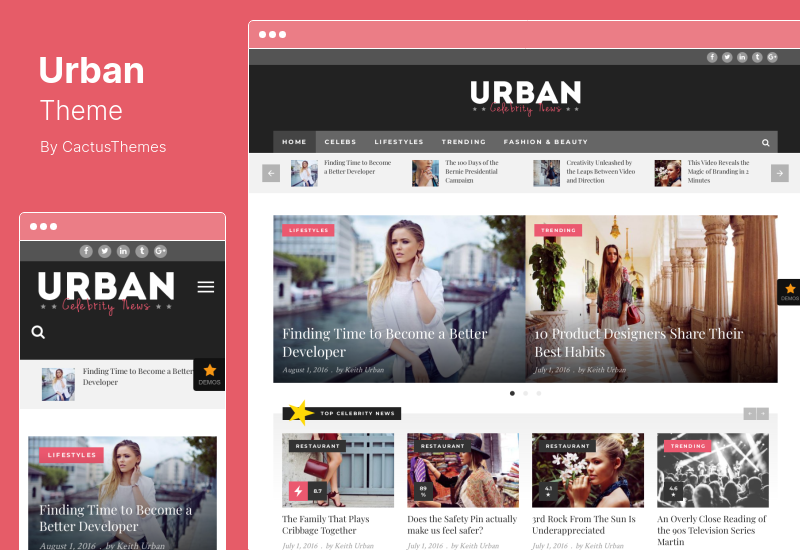 Urban Theme - ธีม WordPress ของนิตยสารที่ตอบสนอง