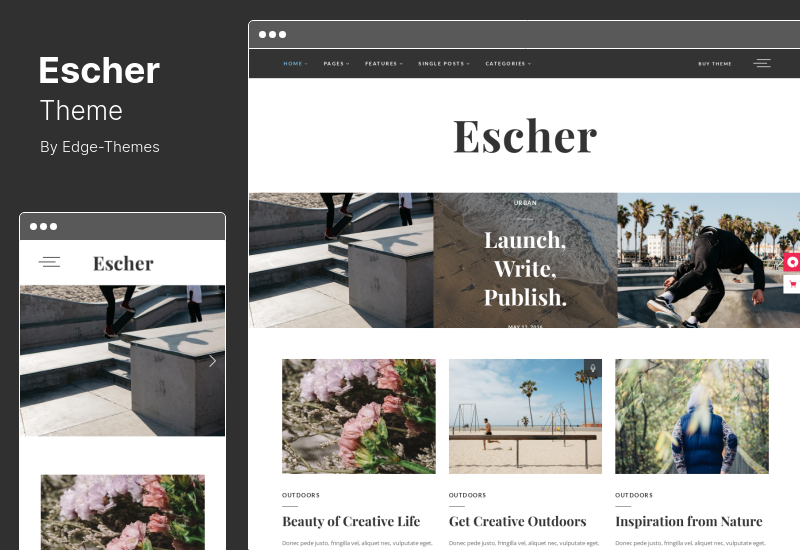 ธีม Escher - ธีม WordPress ของบล็อก