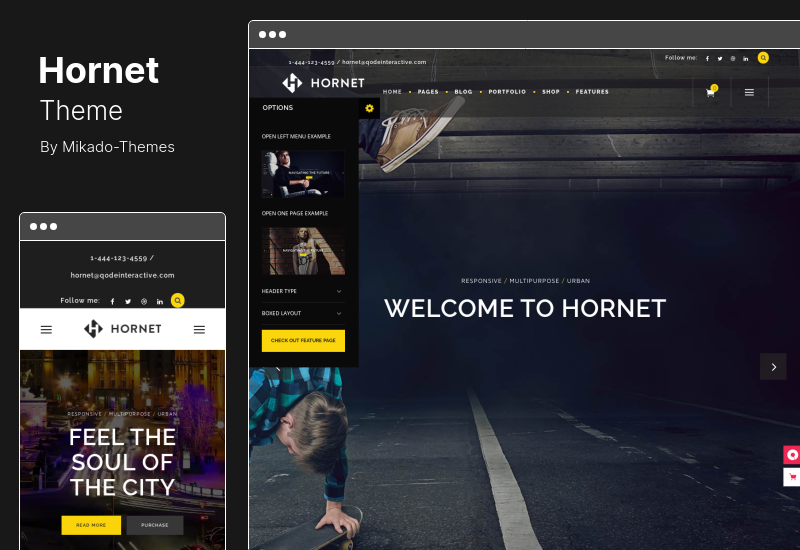 Hornet Theme - ธีม WordPress อเนกประสงค์ในเมือง