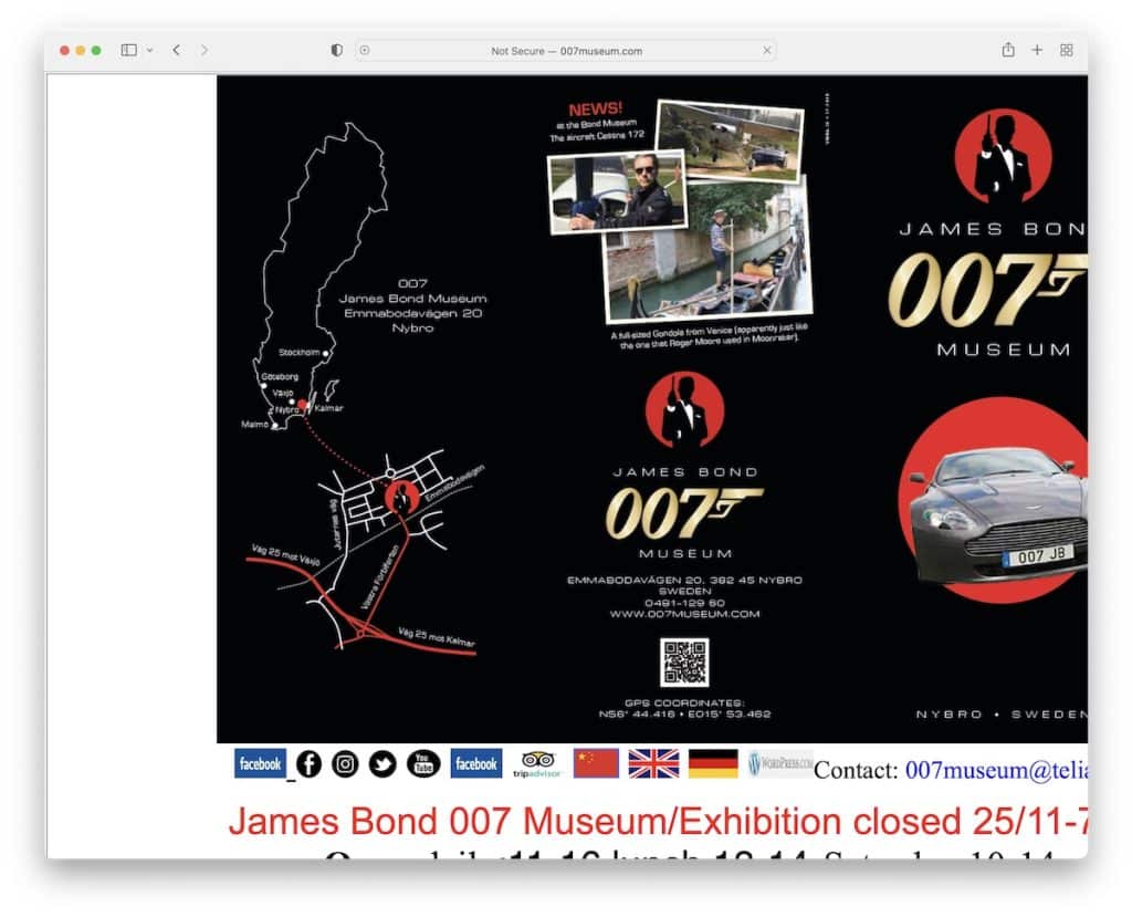 007 การออกแบบเว็บไซต์ที่ไม่ดีของพิพิธภัณฑ์