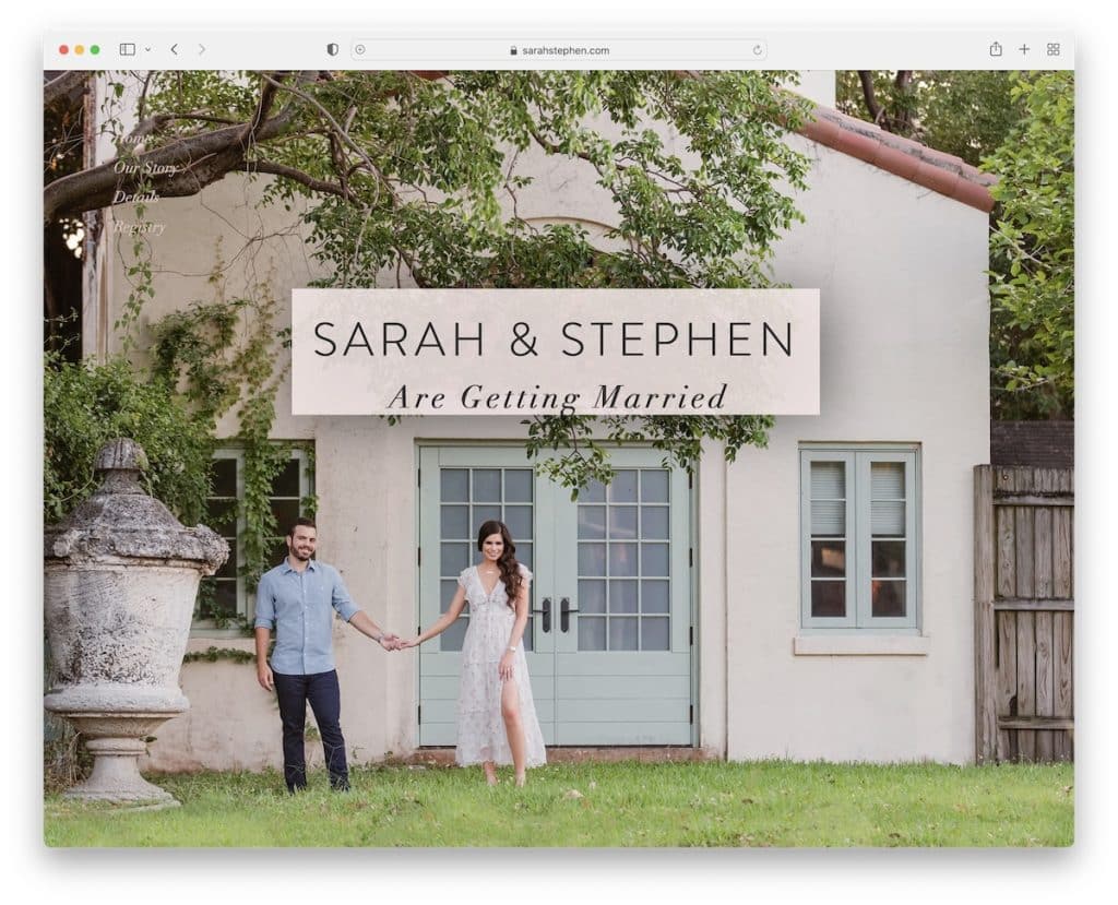 site de casamento de sarah e stephen