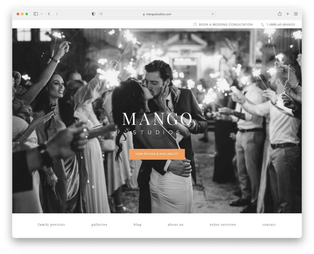 site de mariage mango studios