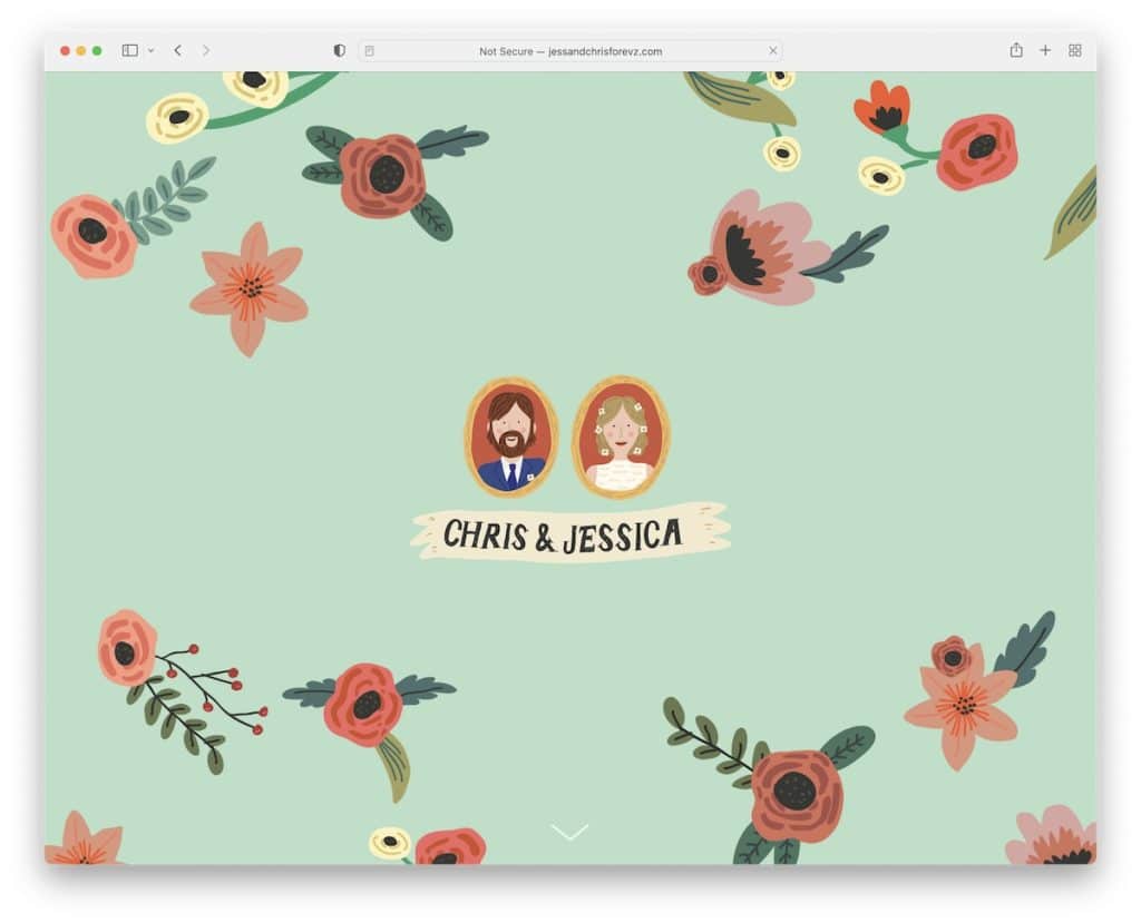 sitio web de la boda de jess y chris