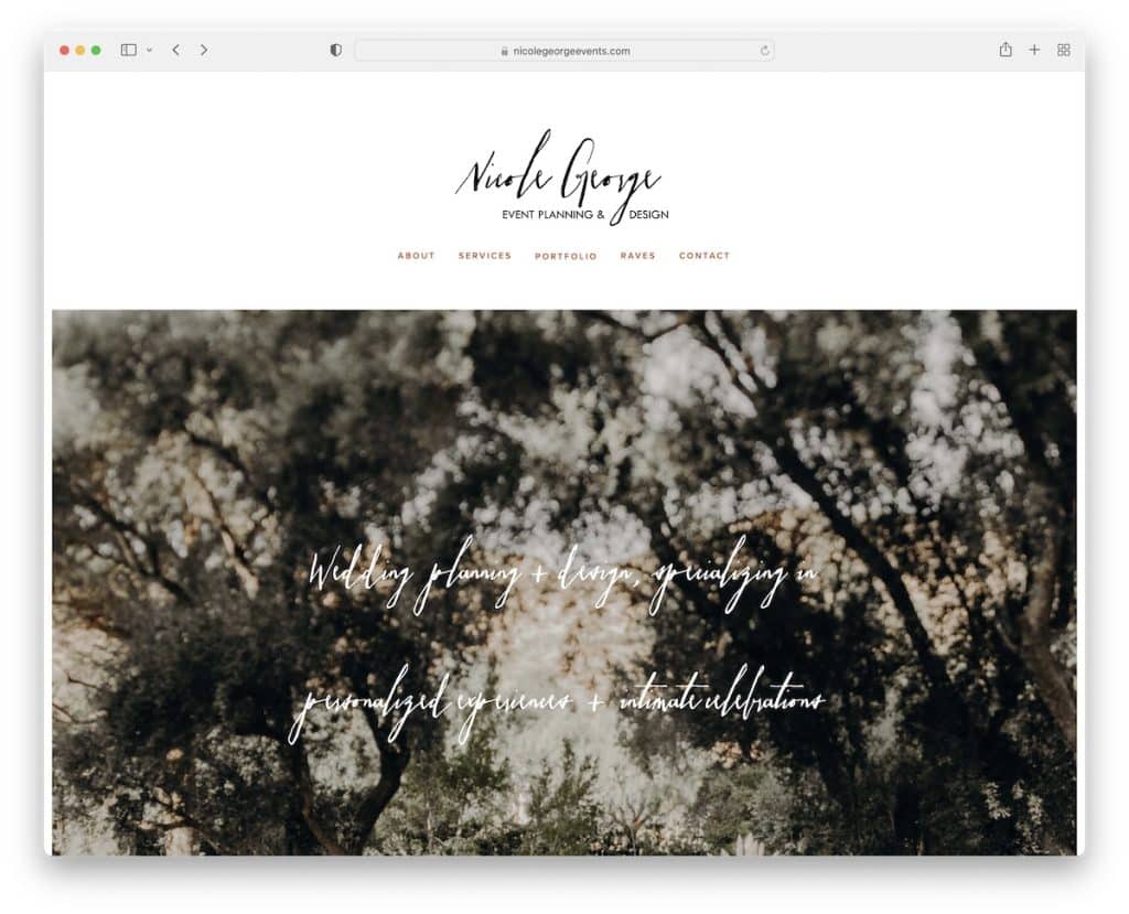 Nicole Georges Hochzeitswebsite