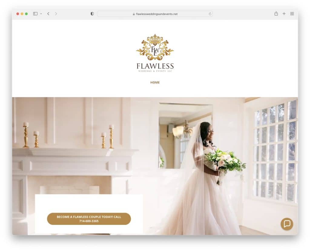 sitio web de bodas y eventos impecable