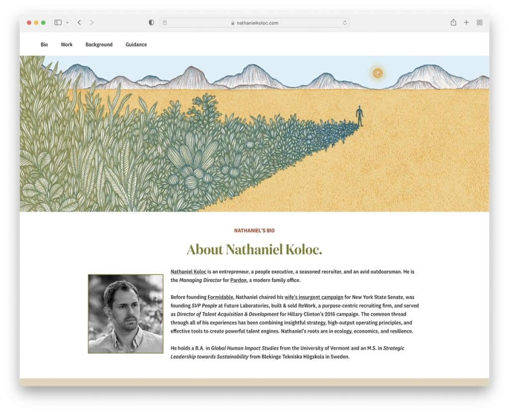 nathaniel koloc Lebenslauf-Website