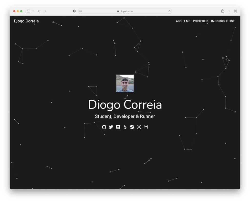 web de currículum de diogo correia