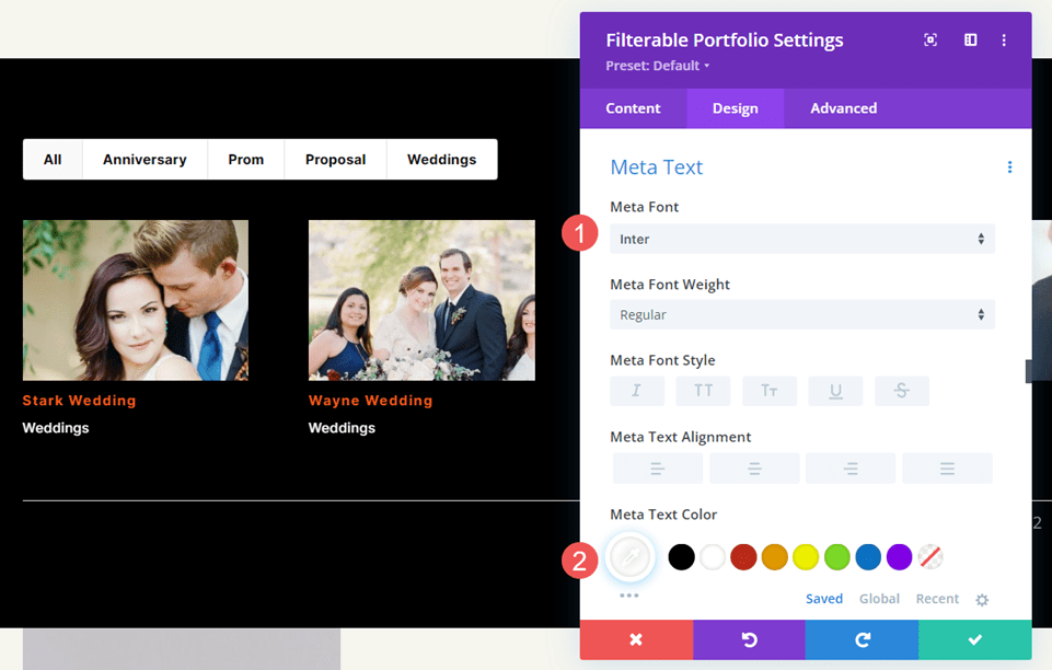 Modul Portofolio Tersaring Divi