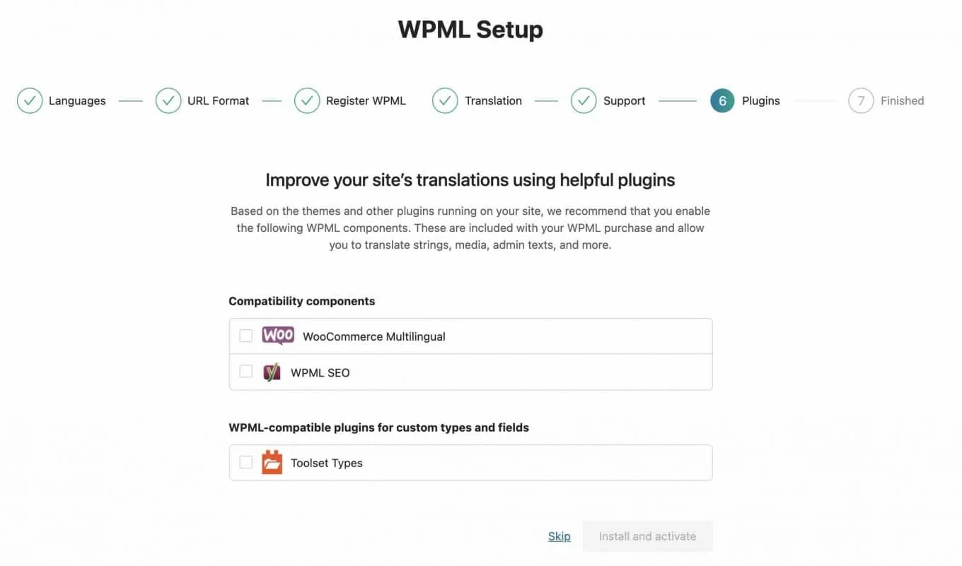 turn on any wpml extensions 1