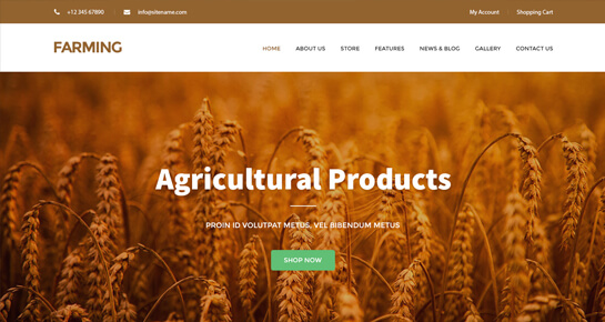 Tema WordPress de fazenda