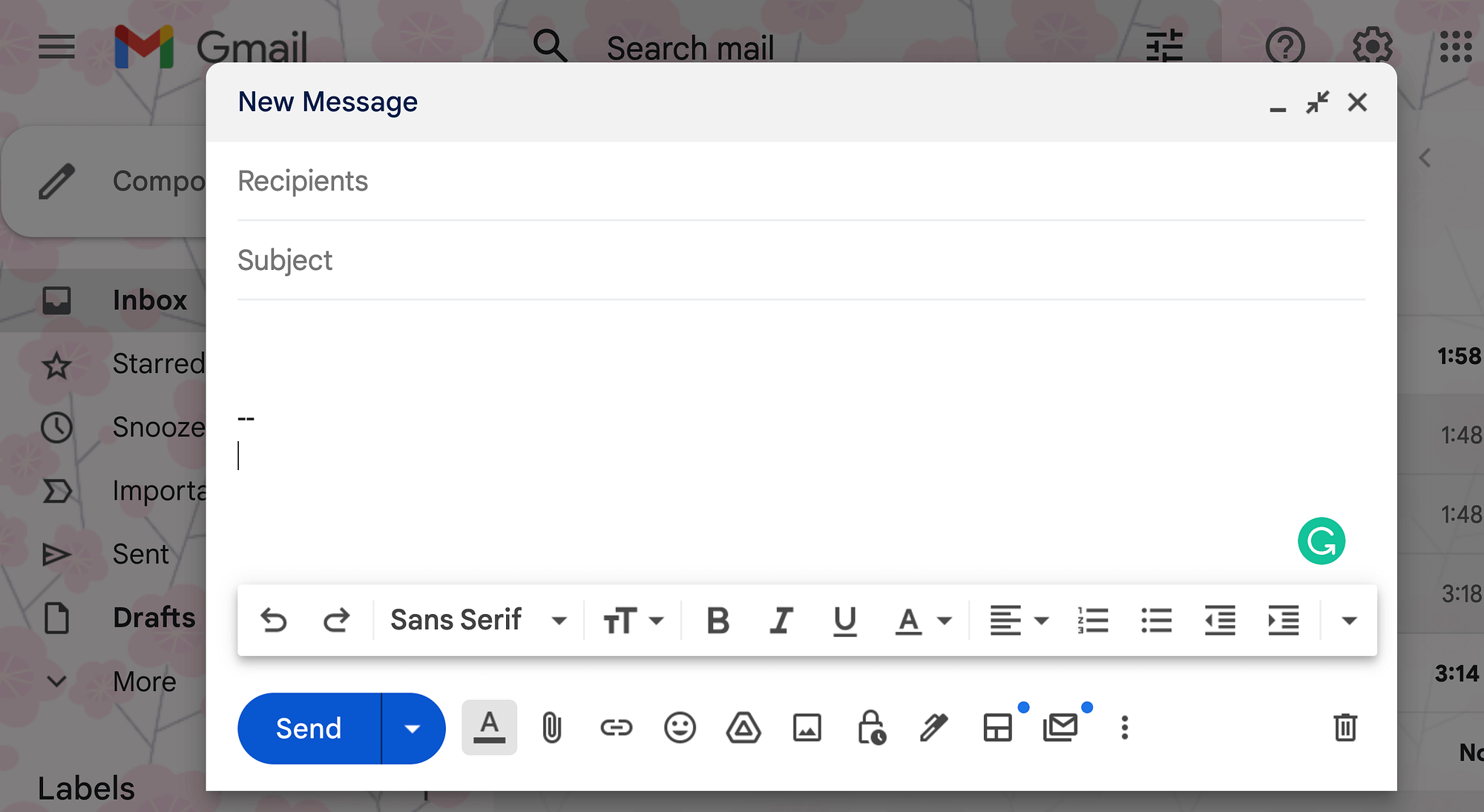 在 Gmail 中撰寫電子郵件。