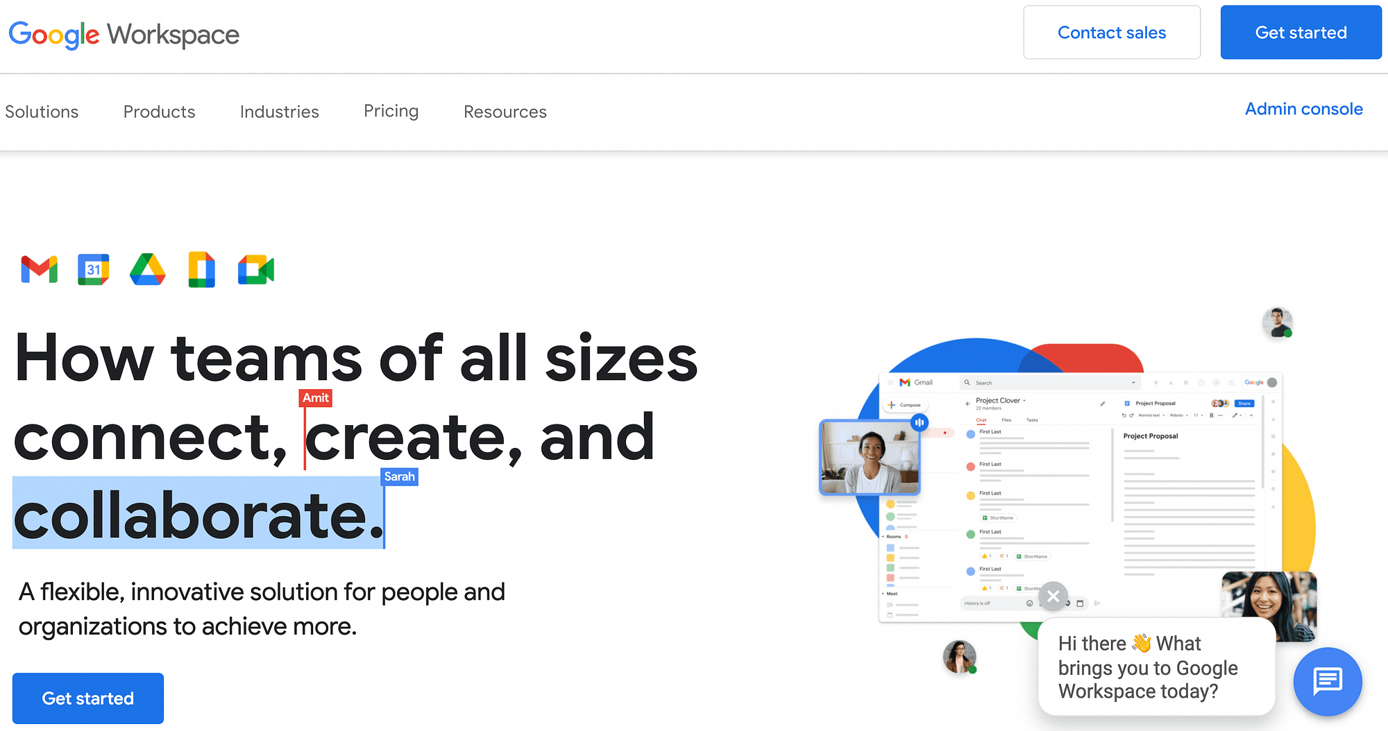 Веб-сайт Google Workspace.