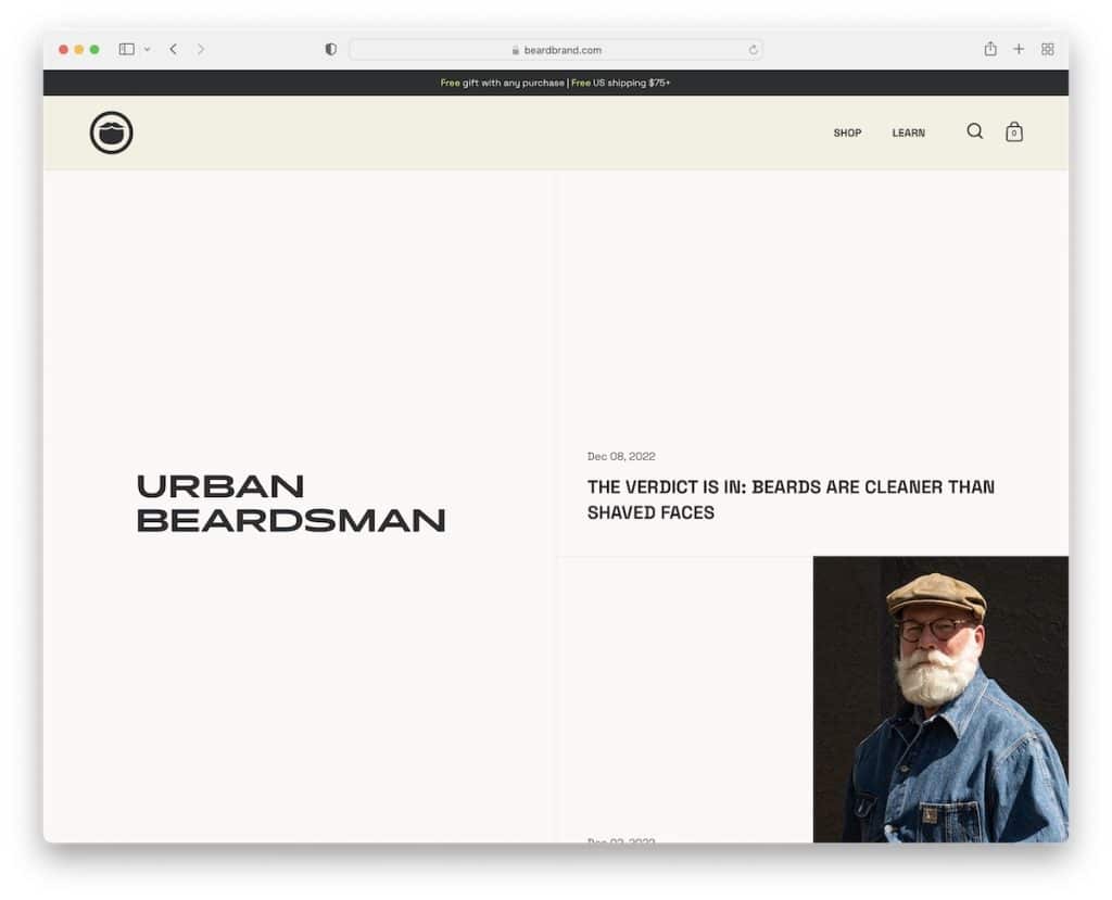 esempio di blog di urban beardsman