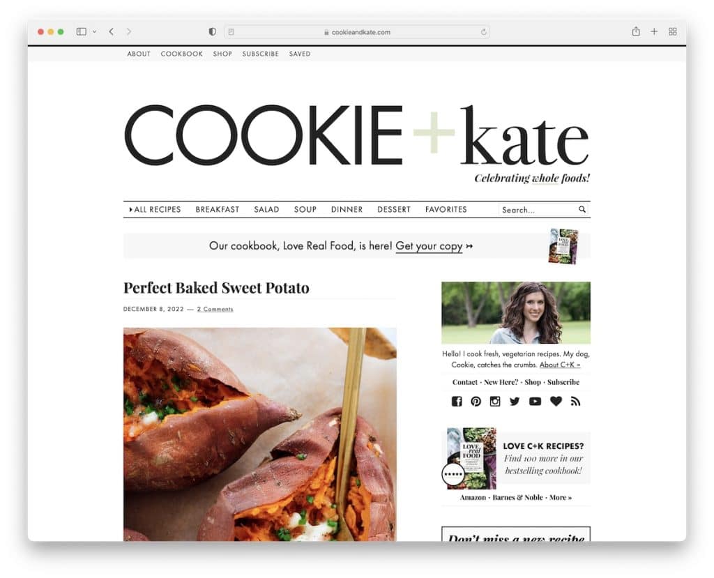 przykład bloga cookie i kate