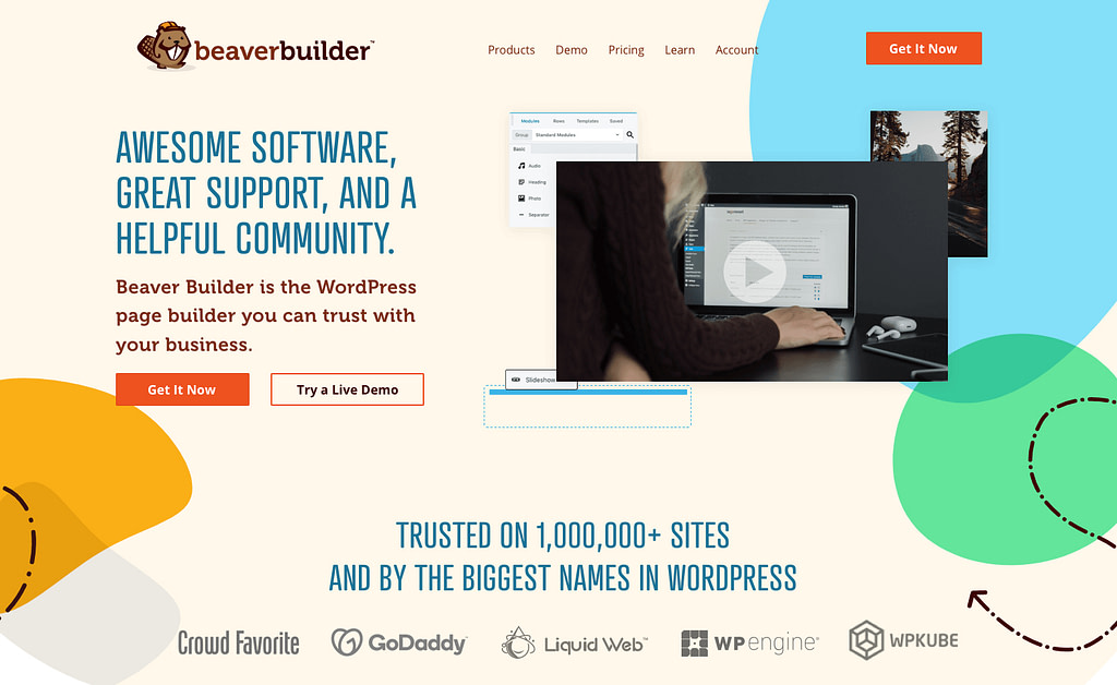 Page d'accueil de Beaver Builder