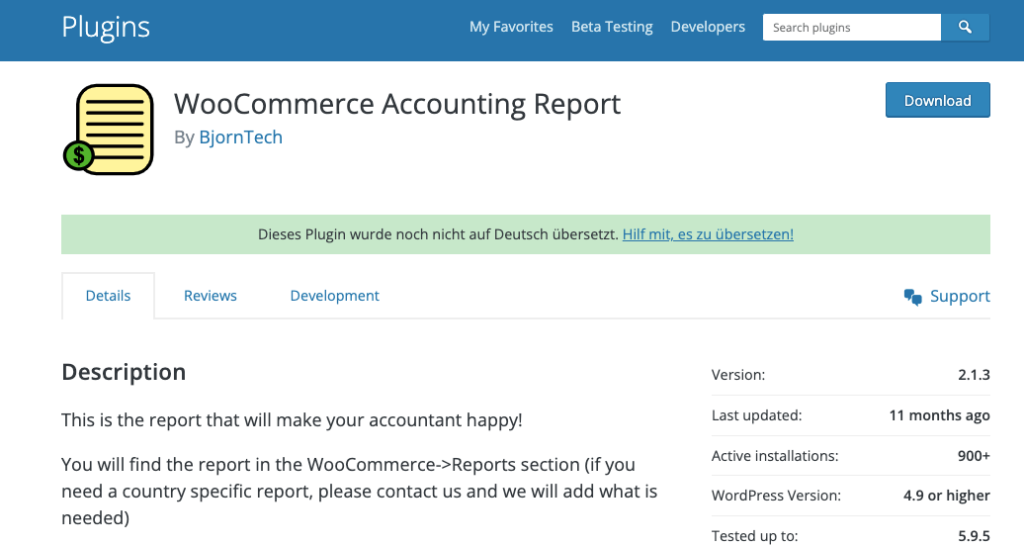 تقرير محاسبة woocommerce