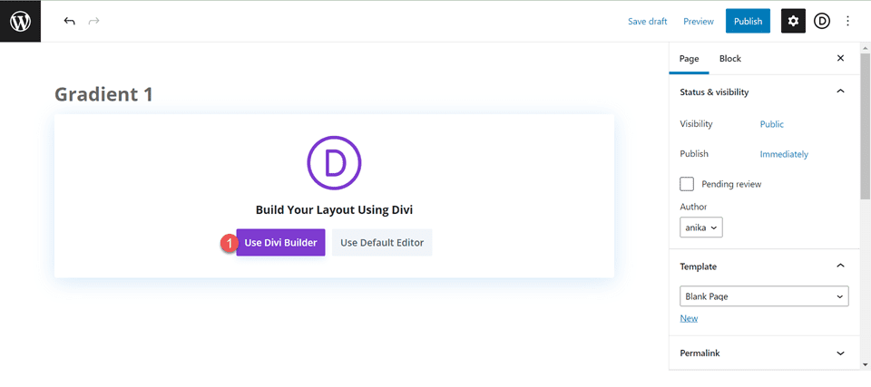 Divi Largura total Cabeçalho Gradiente Plano de fundo 1 Use o Construtor