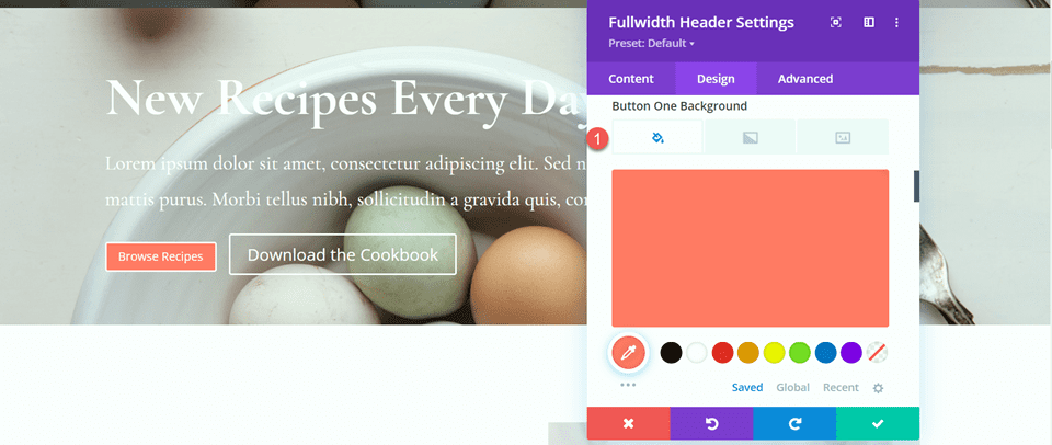 Divi Fullwidth Antet Gradient Aspect de fundal 1 Buton Fundal