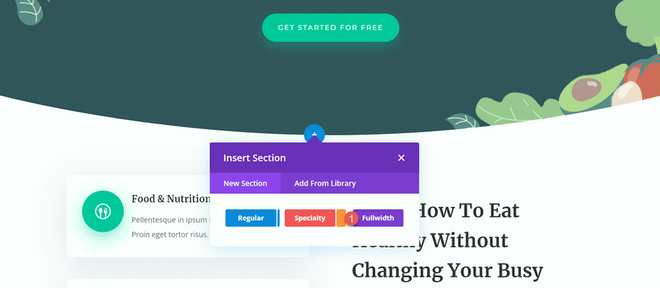 Divi Fullwidth Header تخطيط خلفية متدرجة 2 عرض كامل