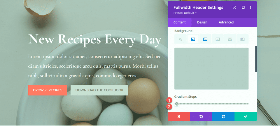 Divi Fullwidth Header Layout di sfondo sfumato 1 Gradiente di sfondo