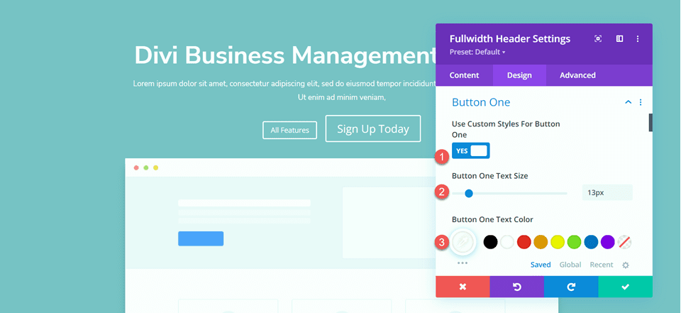 Divi Fullwidth Header Degrade Arka Plan Düzeni 3 Düğme Stilleri