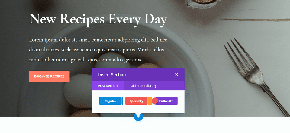 Divi Header Gradient Background Layout in voller Breite 1 Fügen Sie einen Abschnitt in voller Breite hinzu