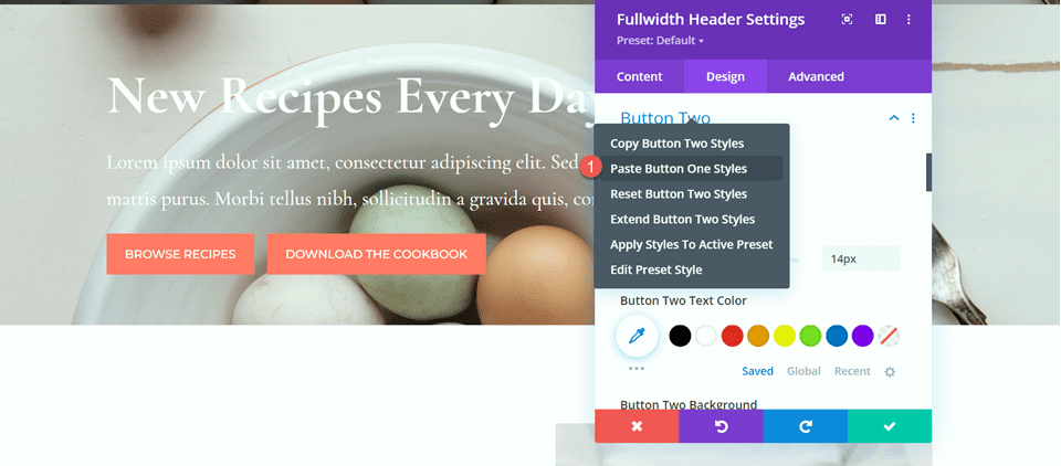 Divi Fullwidth Header Gradient Background Layout 1 Stile einfügen