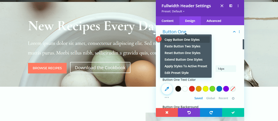 Divi Largura total Cabeçalho Gradiente Plano de fundo 1 Estilos de botão