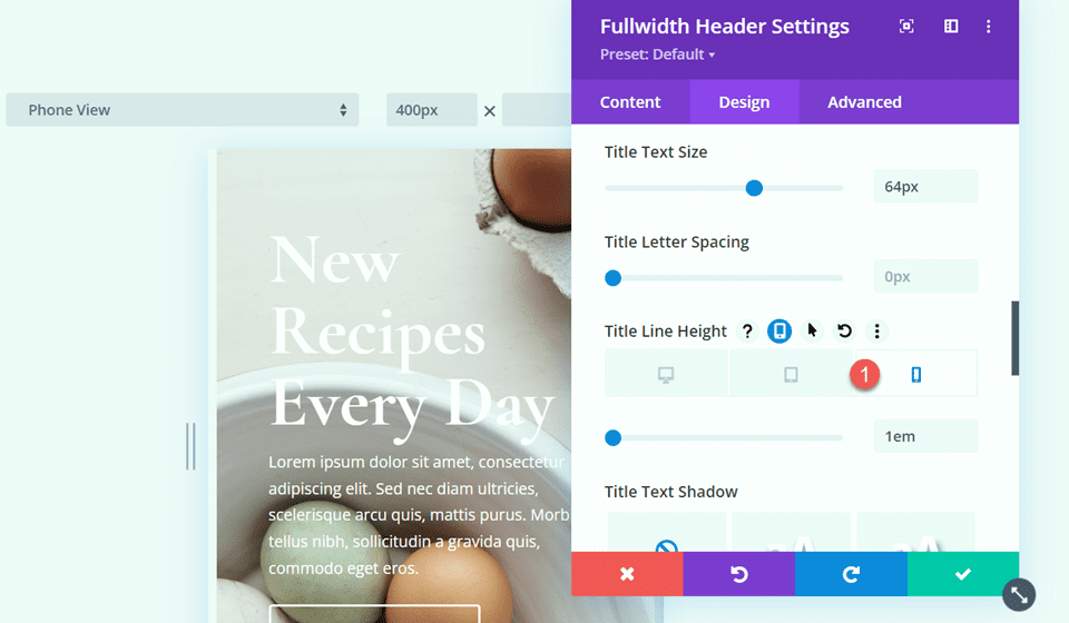 Divi Fullwidth Header متدرج تخطيط الخلفية 1 ارتفاع خط الهاتف المحمول