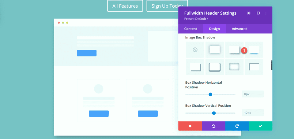 Divi Fullwidth Header Gradient Background Layout 3 Box Shadow