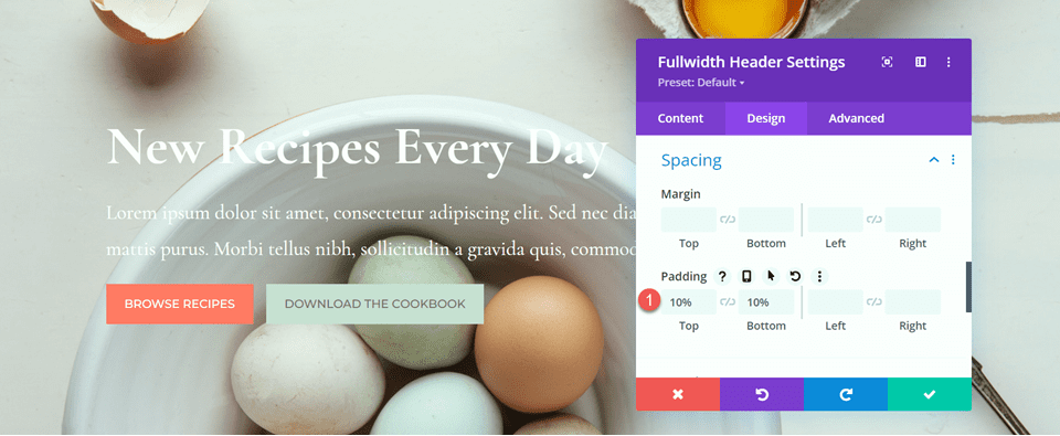 Divi Fullwidth Header Layout di sfondo sfumato 1 Imbottitura