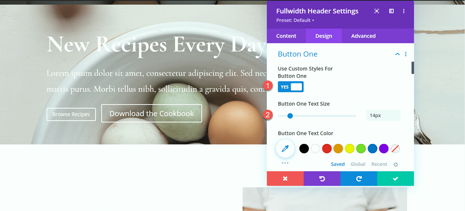 Divi Fullwidth Header Layout di sfondo sfumato 1 Stili di pulsanti