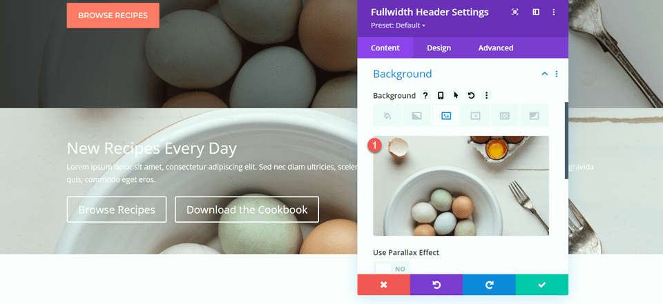 Divi Fullwidth Header التدرج تخطيط الخلفية 1 صورة الخلفية