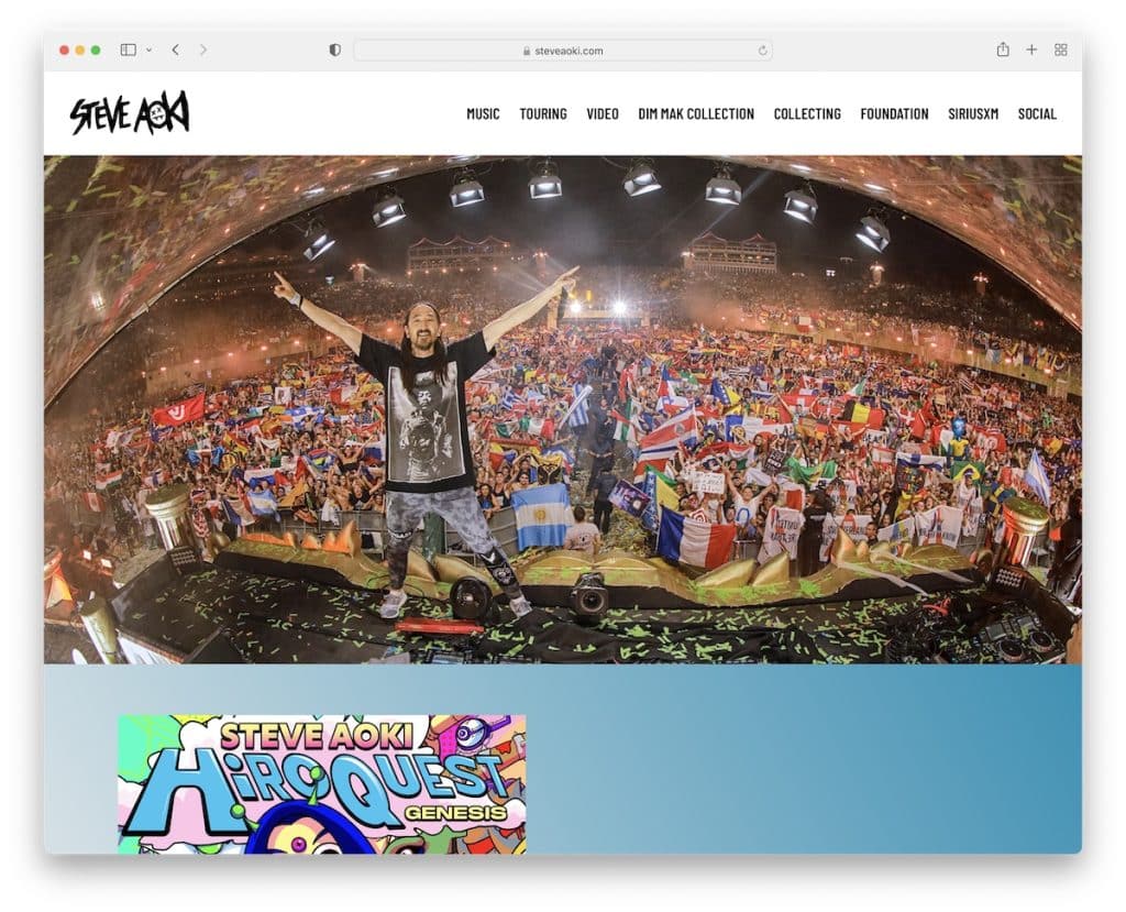 Steve Aoki DJ-Website