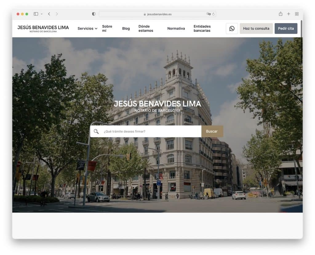 Website des Notars von Jesus Benavides in Lima