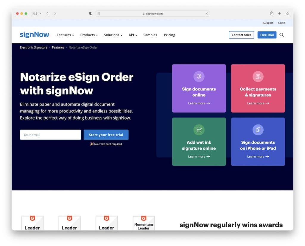 Signnow Notar-Website