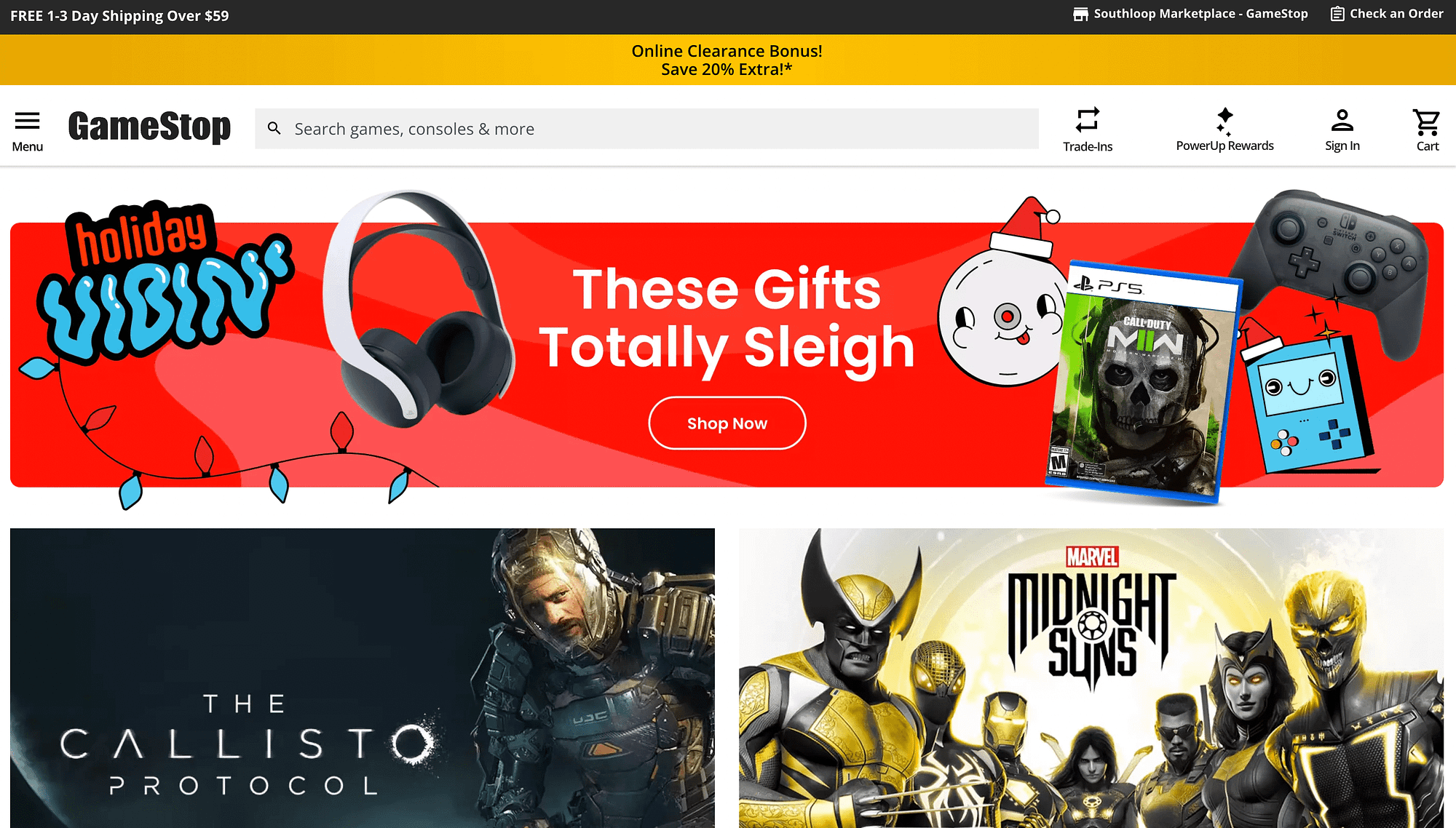 Promoções de Natal da Gamestop.