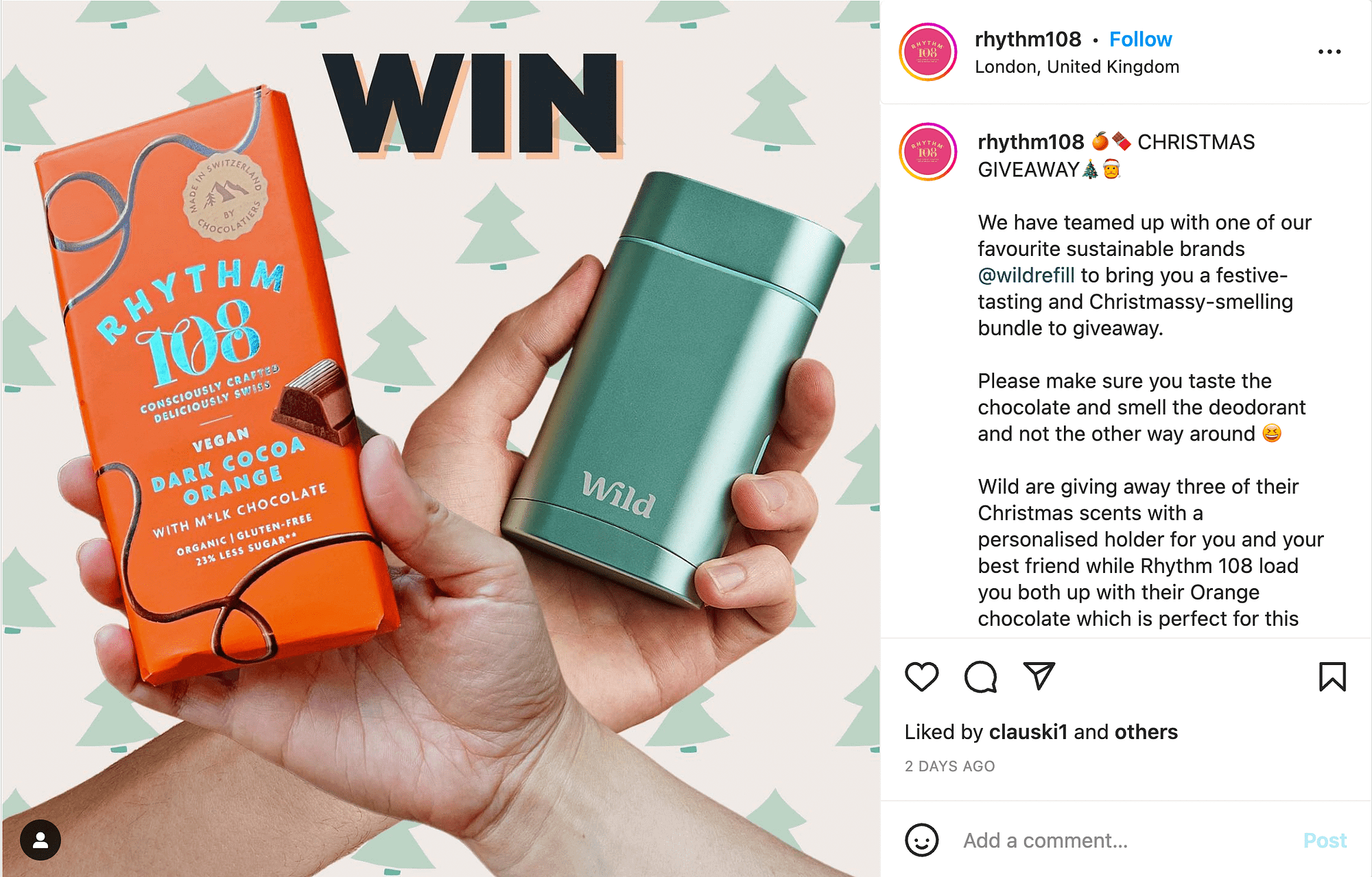 Un regalo di Natale su Instagram - sempre buono tra le tue idee per la promozione natalizia.