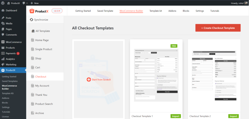 Creating Checkout Page