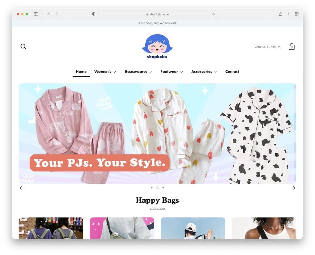 shopkakoドロップシッピングウェブサイトの例