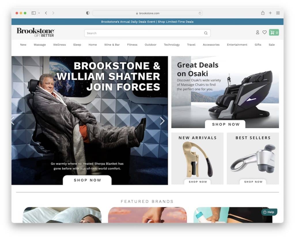 esempio di sito web dropshipping di brookstone